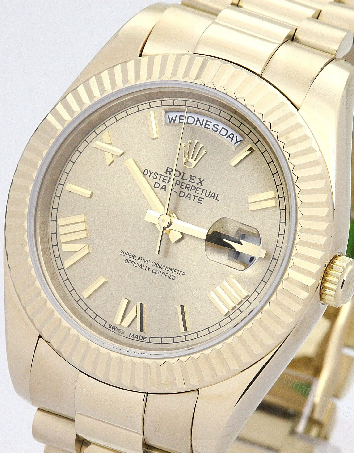 View 3 of Replica Rolex Day-Date II Gold Dial 218238 40 mm