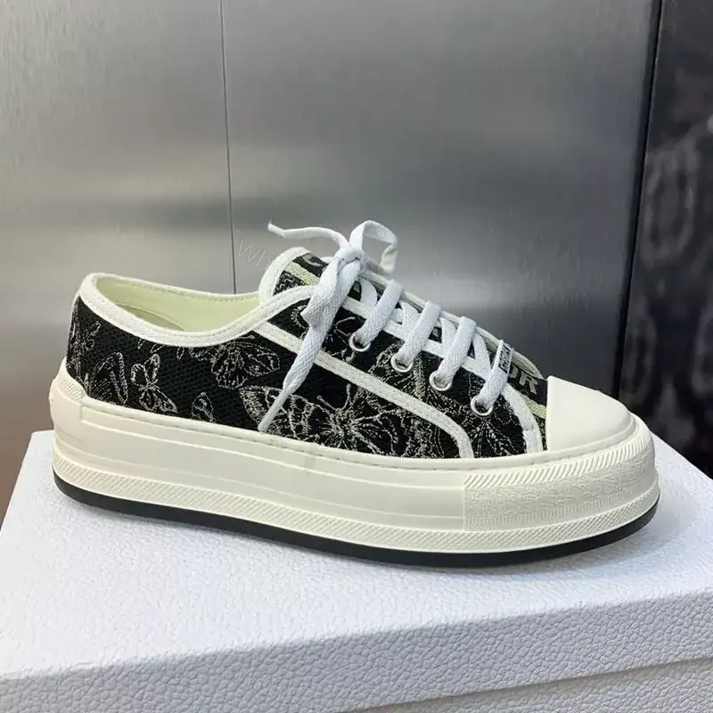 WALK’N’DIOR PLATFORM SNEAKERS UNISEX TOILE DE JOUY MEXICO EMBROIDERED BLACK – CD182 — view 1