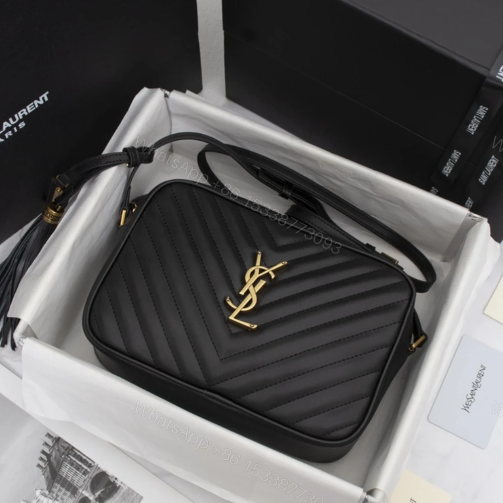 View 3 of Saint Laurent Lou Camera Bag In Quilted Black Gold 23Cm 612544DV7071000