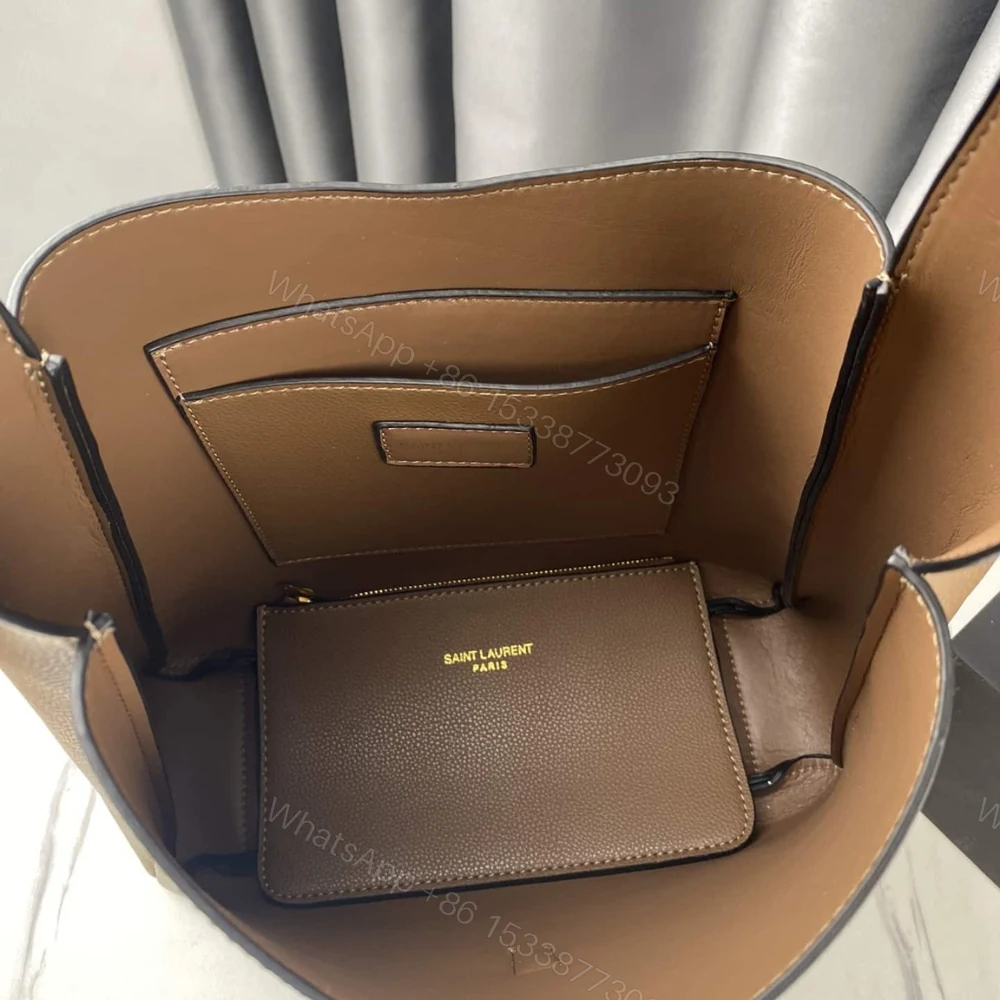View 5 of Saint Laurent Le 5 À 7 Soft Small Hobo Bag In Smooth Brown 27Cm