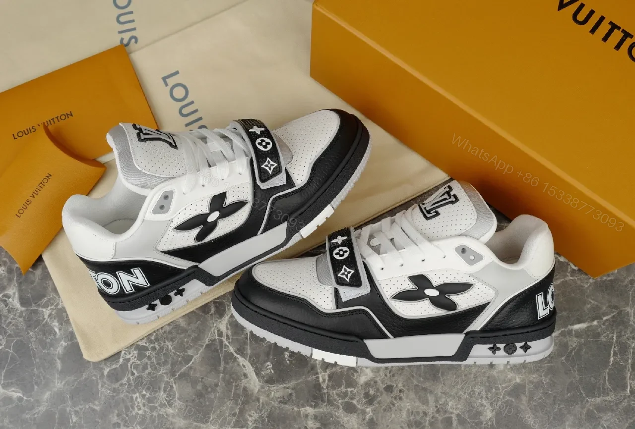 View 6 of Chunky White & Black Leather High-Tops — Luxury Comfort Sneakers