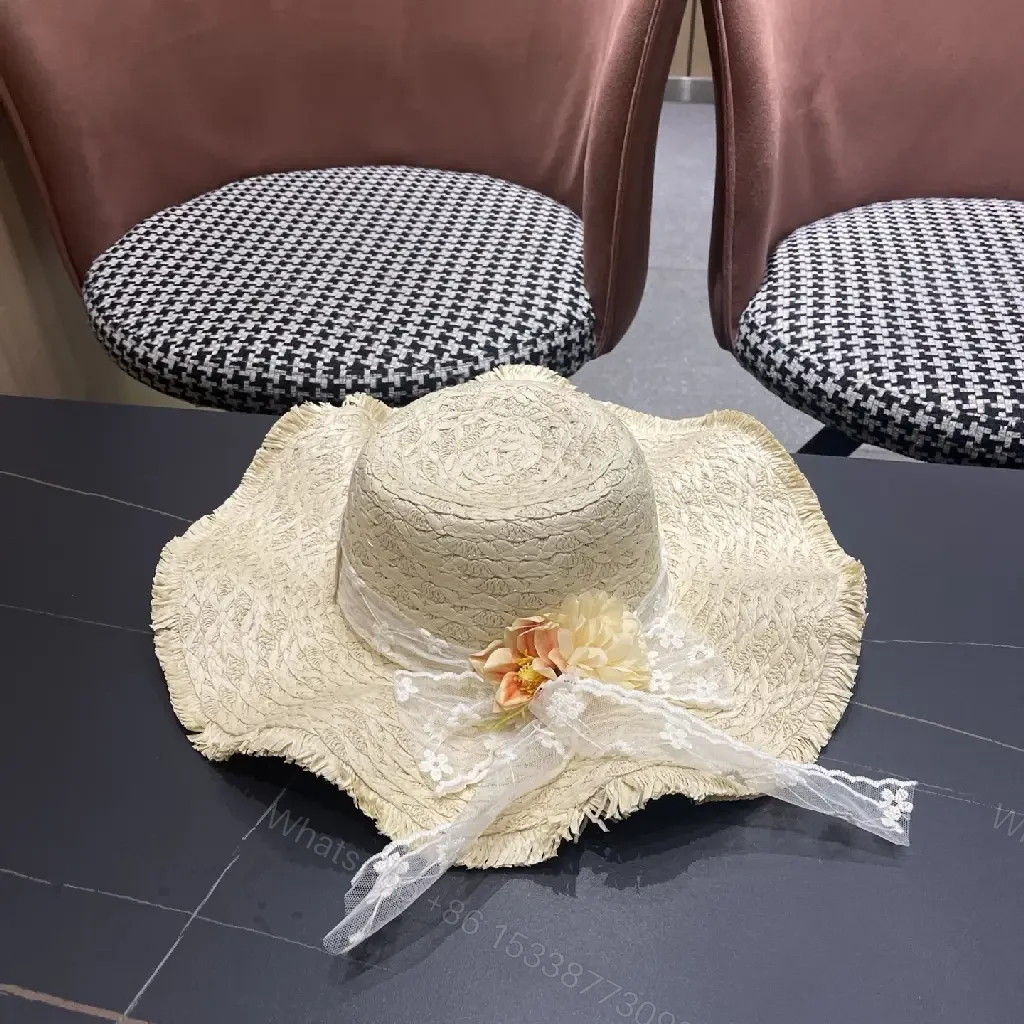 View 12 of Straw Sun-Kissed Style Hat with LV Emblem