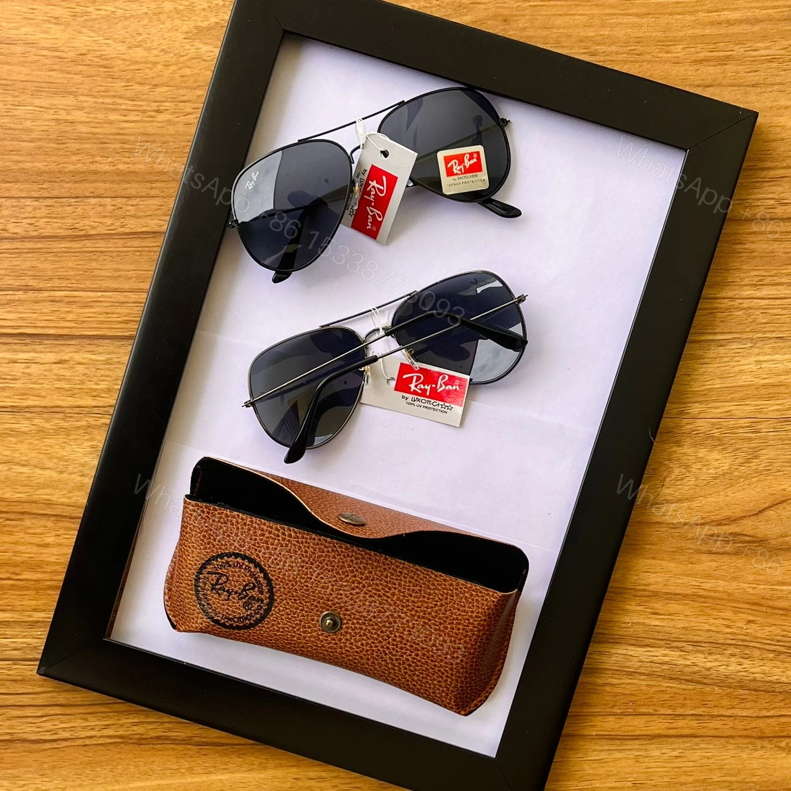View 13 of Ray-Ban Aviator Black-Green Metal Frame