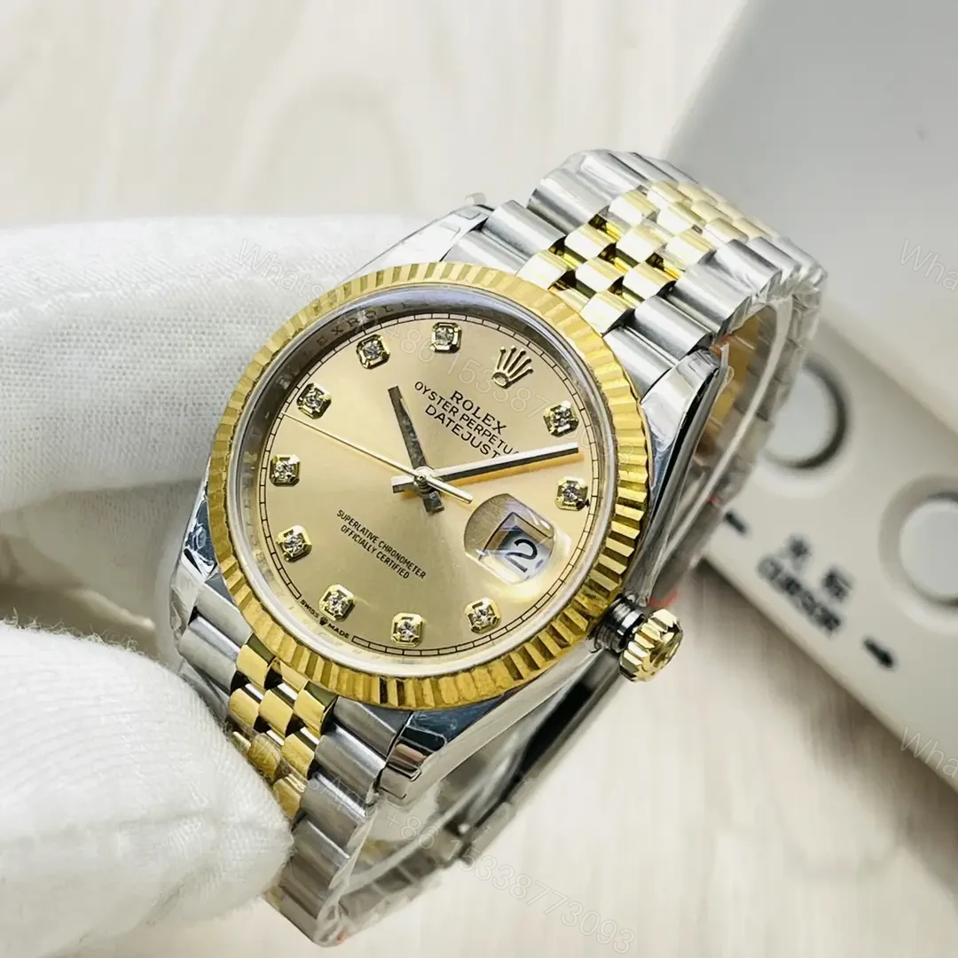 View 3 of Rolex Datejust 41 Yellow Rolesor Fluted Diamond Champagne Dial Jubilee Edition – 126333-0012