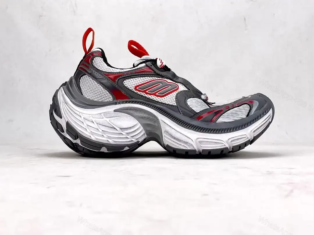 View 2 of BALENCIAGA MEN’S 10XL SNEAKER IN GREY/WHITE/RED – BB271