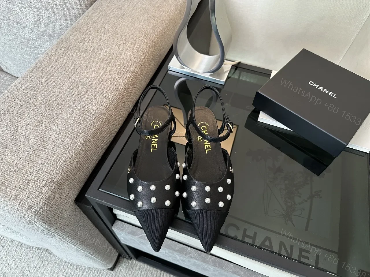 View 7 of Pearl-Detail Pointed-Toe Slingbacks: Sophisticated Everyday Elevation