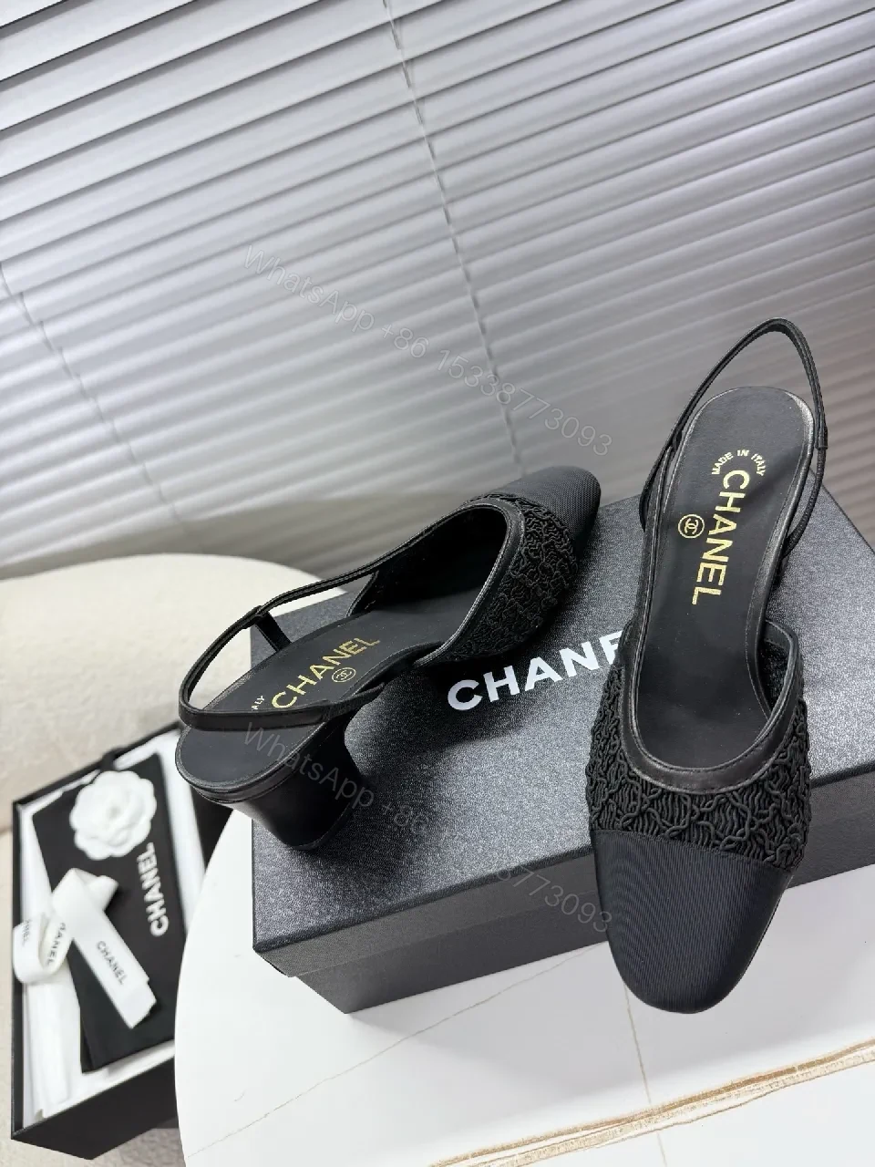View 9 of Sleek Knit Slip-On Heels: Textured Comfort, Black Dress Heel