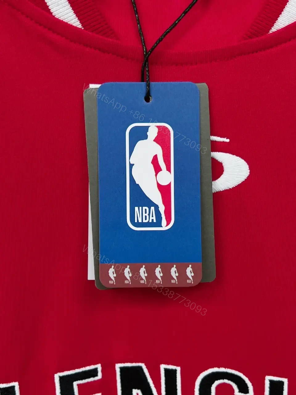 View 2 of Red Knit Jersey: Luxe Streetwear Crest Detail Top