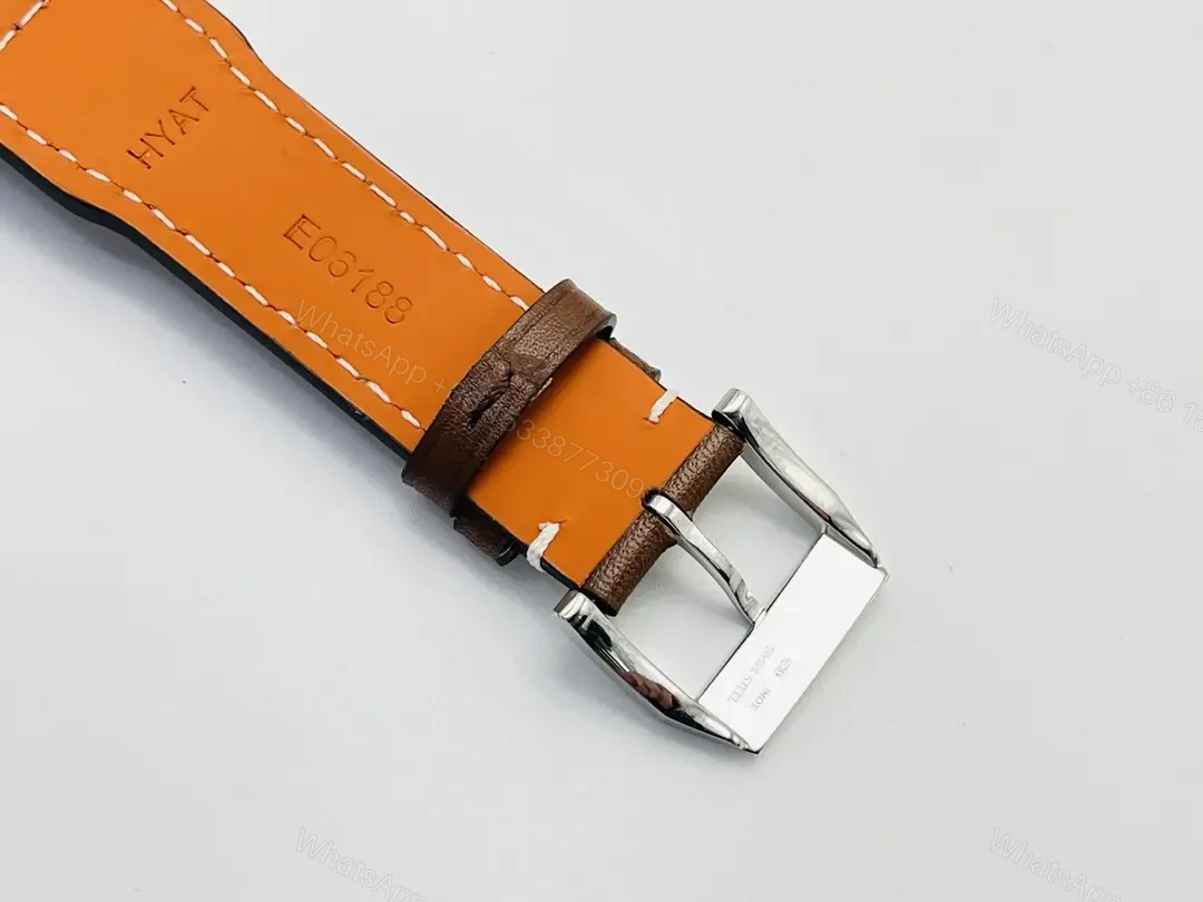 View 8 of IWC Brown Strap Pilot Chronograph Black Blue Dial Ultimate 43MM IWC-PILOT-CHR-BLBK43