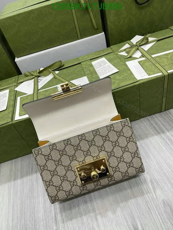 View 17 of Gucci Padlock Small Shoulder Bag Beige/Ebony made of GG Supreme Canvas OP487