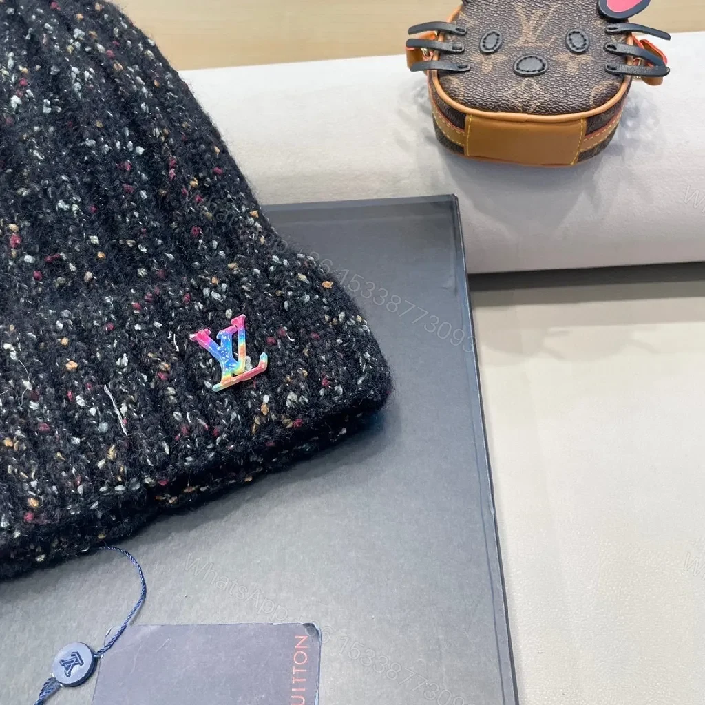 View 5 of Multicolor Bouclé Beanie with Subtle LV Accent