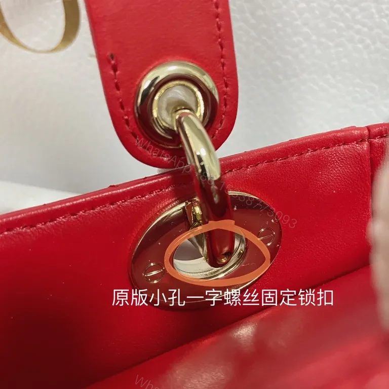 View 4 of Bold Red Satchel: Quilted Leather with Dior-Style Charms
