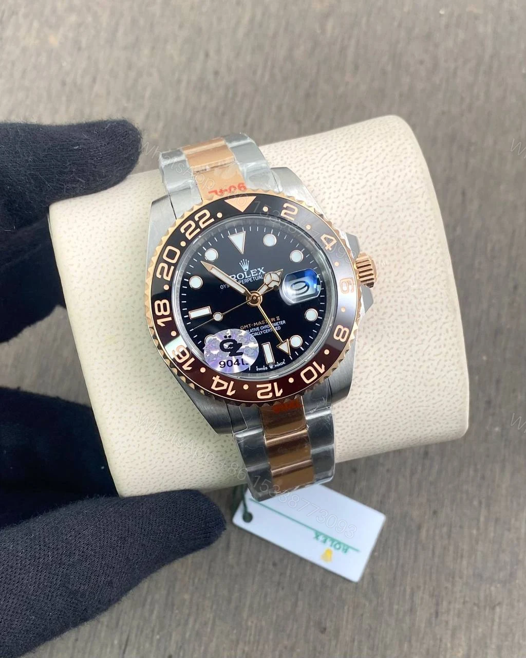 Rolex Gmt Tu Tone Black Dial Swiss Semi ETA 3285 40mm — view 1