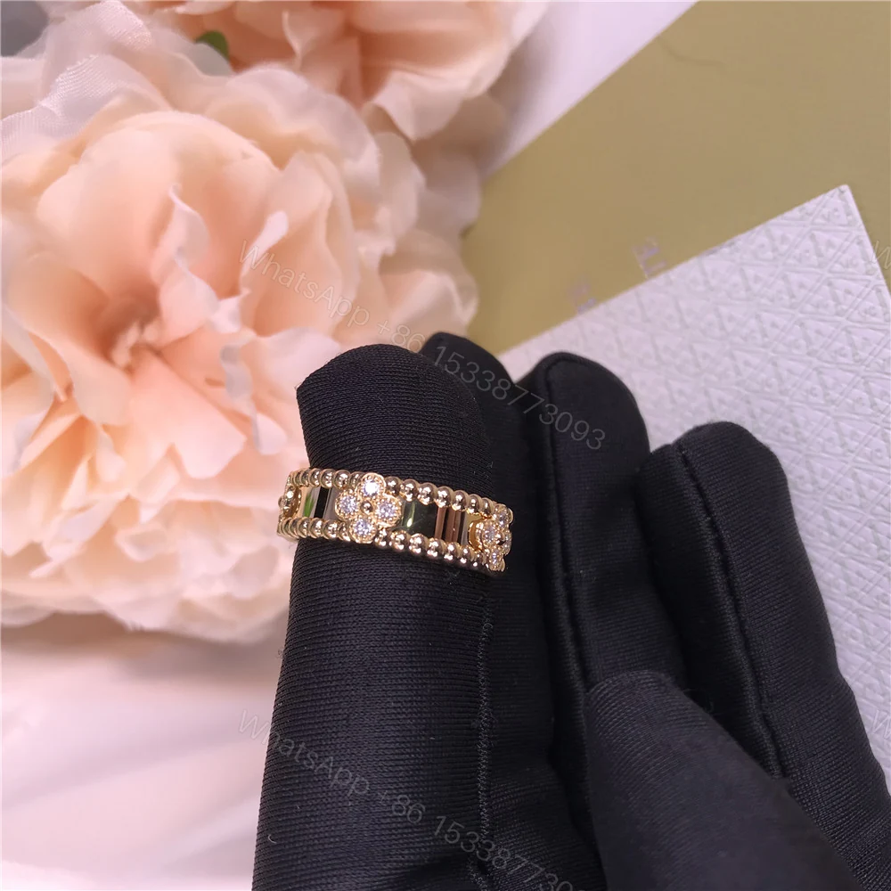 View 4 of VCA Perlee Sweet Clovers Ring Diamonds Yellow Gold VCARPJMZ00