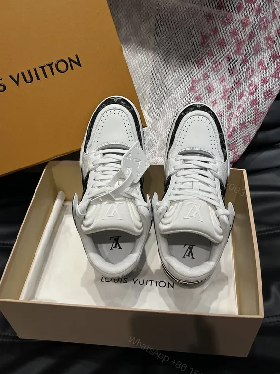 View 5 of White-Calibre Luxe Sneakers with LV Accents