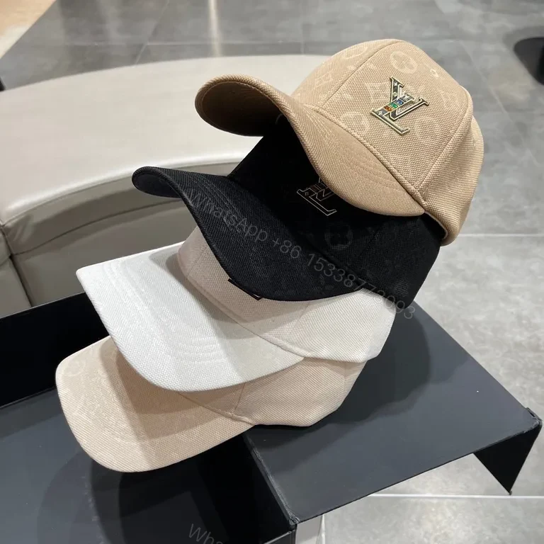 View 7 of Monogram Canvas Cap: Luxe LV-Style Hardware, Neutral Beiges Premium Baseball Cap