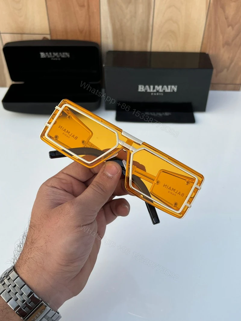 View 4 of First Copy Balmain Gold Yellow Sunglasses