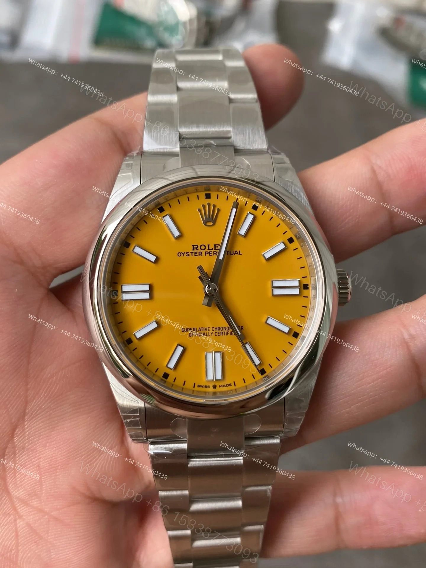 View 4 of Rolex Super Clone Oyster Perpetual M124300-0004 Yellow Dial 41MM 3230 Movement