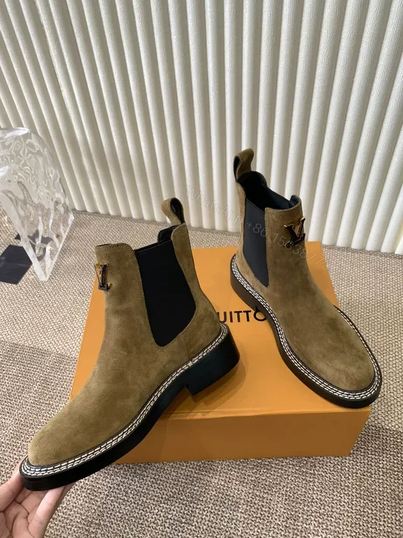 View 9 of Textured Chelsea Boot: Suede, LV Emblem, All-Weather Comfort