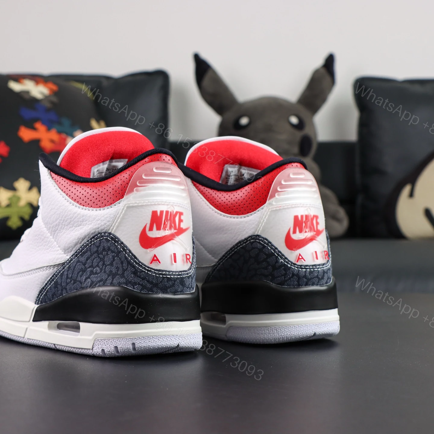 View 6 of Air Jordan 3 Retro Denim SE White/Fire Red