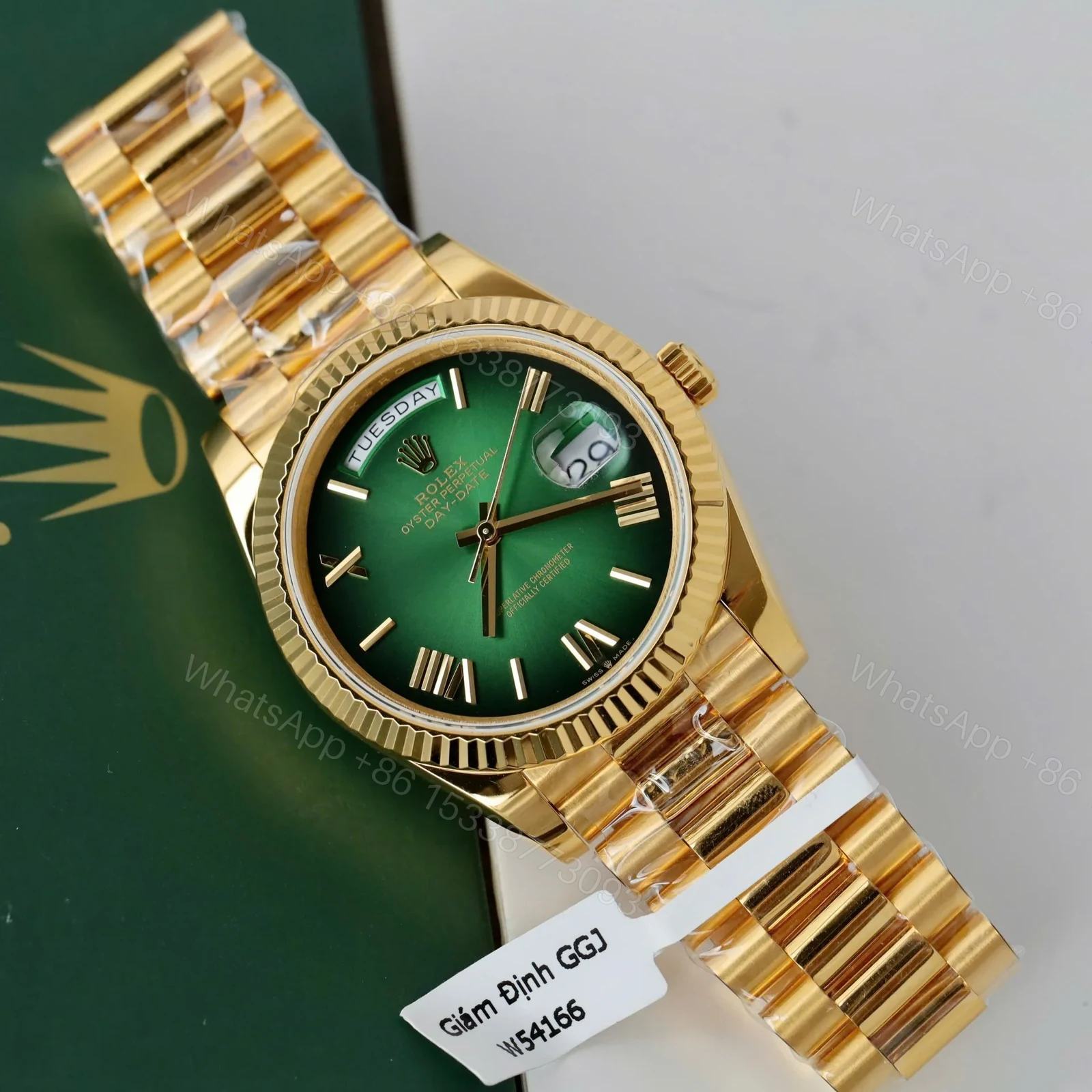 View 2 of Superclone Rolex Day-Date Green Ombré Dial 228238-0069 40 mm