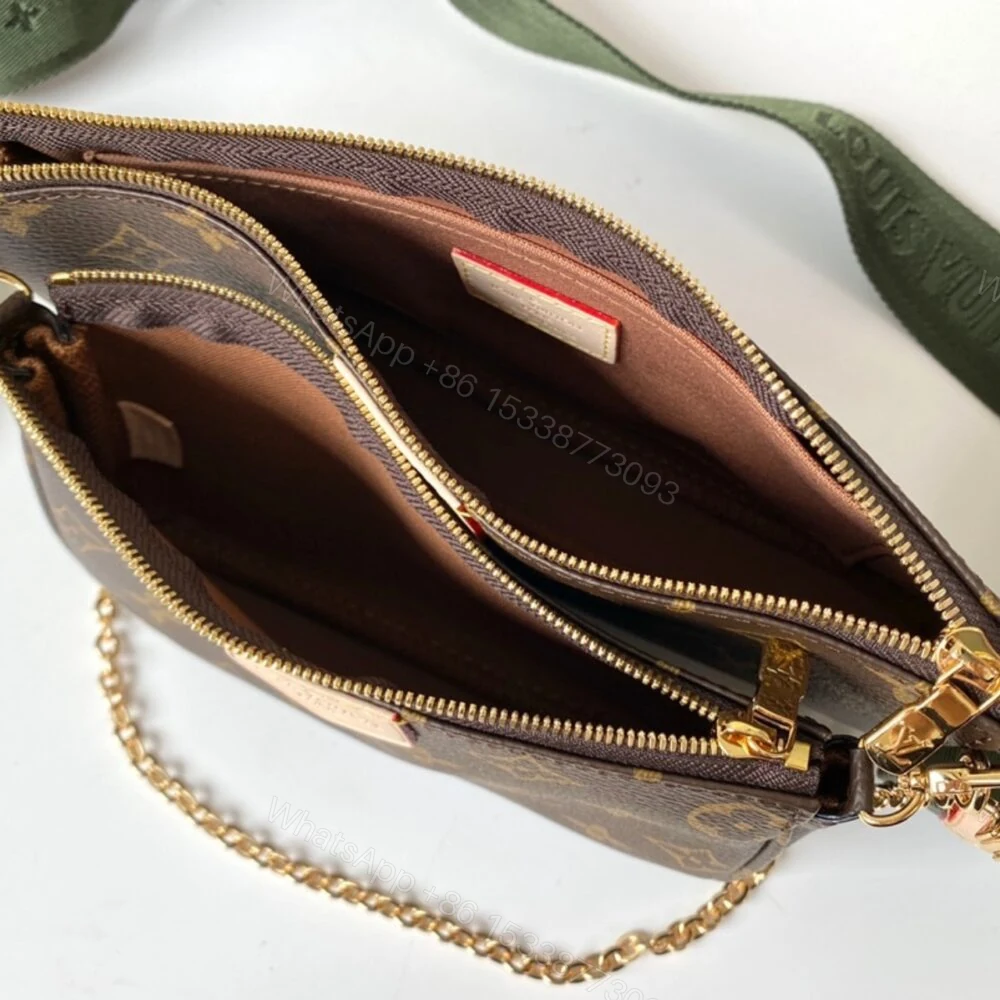 View 4 of Louis Vuitton Multi Pochette Accessoires Monogram Khaki 24cm M44813