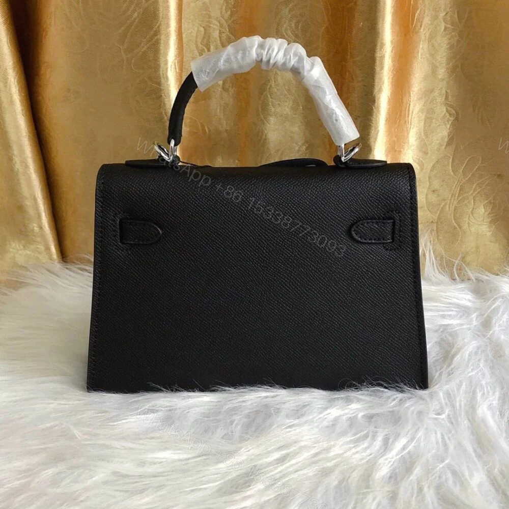 View 7 of Hermes Kelly Mini Epsom Handbag Black 22Cm