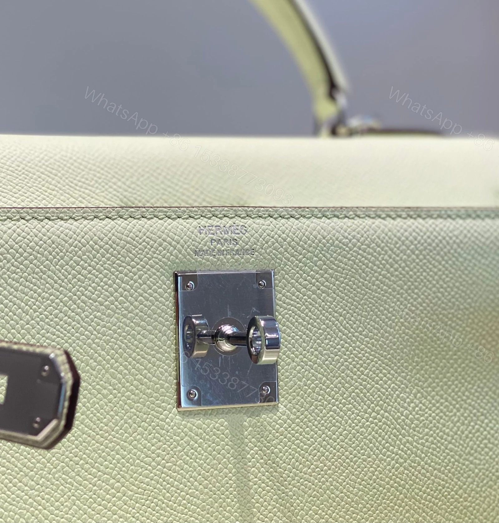 View 6 of KELLY 28CM IN VERT FIZZ SWIFT SILVER HARDWARE