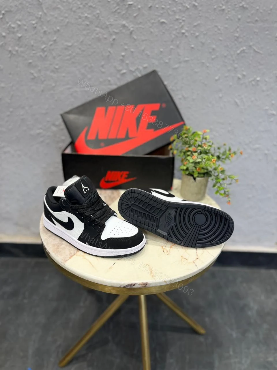 View 5 of FIRST COPY AIR JORDANS RETRO 1 LOW SUEDE PANDA SNEAKERS
