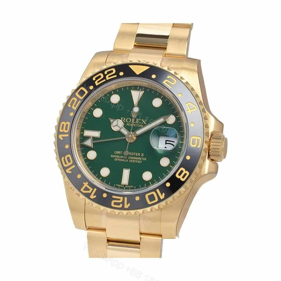 View 3 of Rolex GMT-Master II 116718LN Super Clone : Yellow Gold Green Dial 40mm Oyster