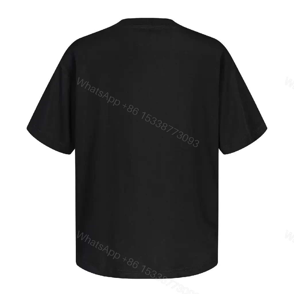 View 10 of Black Cotton Streetwear Graphic Tee with Balenciaga Paris Logo