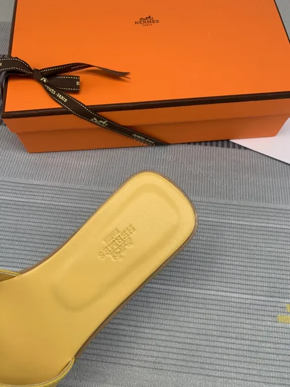 View 2 of Butter Yellow Calfskin Oran Slide - Luxe Minimal Sandal