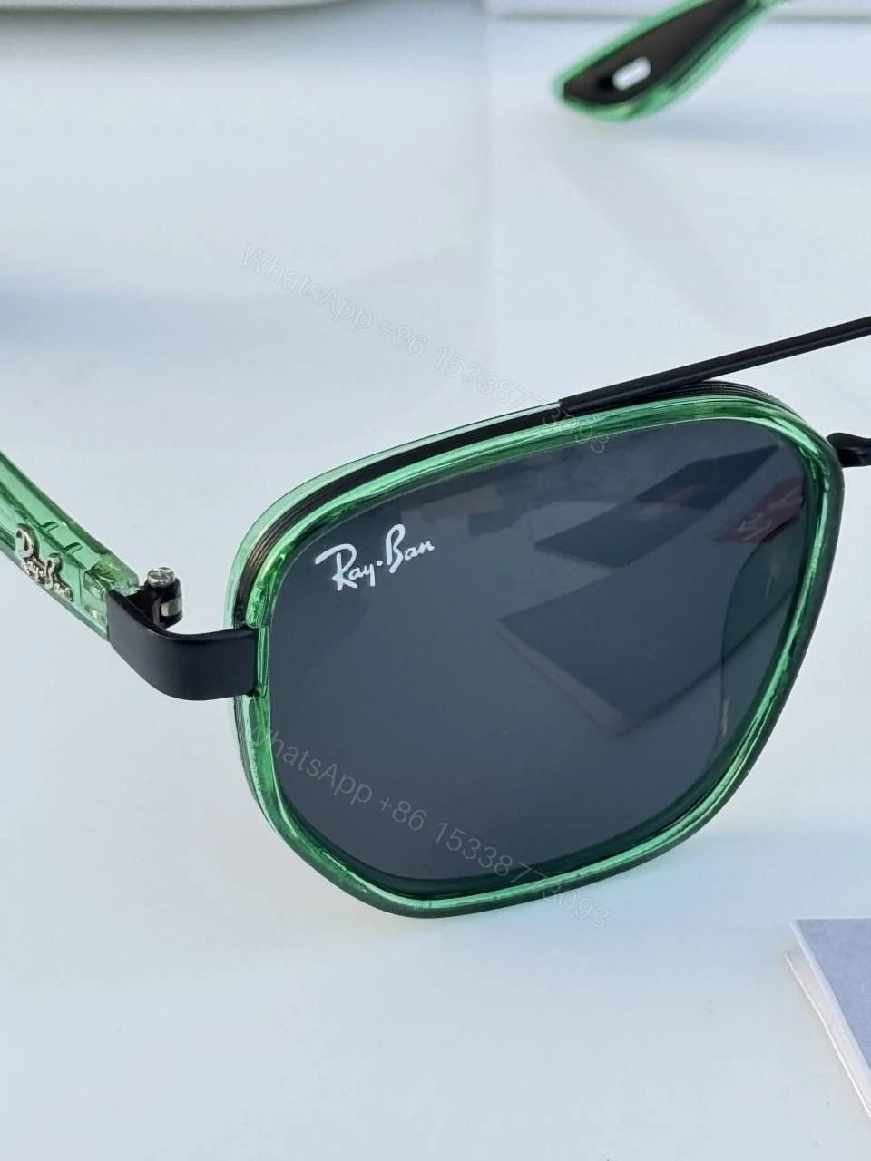 View 5 of First Copy RayBan 30165 Green Sunglasses