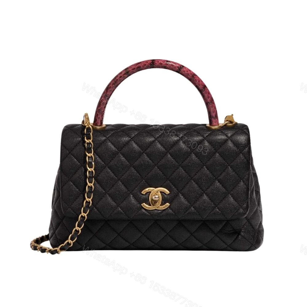 Chanel Medium Coco Handle Bag Gold Hardware Black 23Cm — view 1
