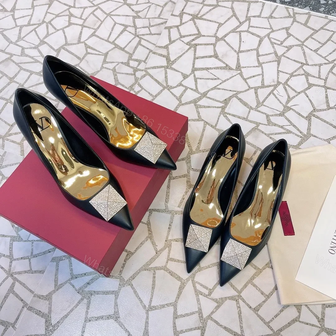 View 5 of Valentino Women Black Leather Embellished Pumps