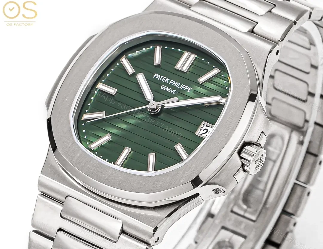 View 2 of Patek Philippe Nautilus Green Dial Steel Watch