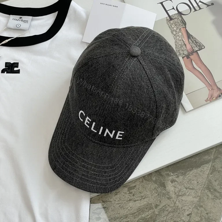 View 6 of Charcoal Heathered Cap â€“ Minimalist Celine-Inspired, Premium Logo Detail