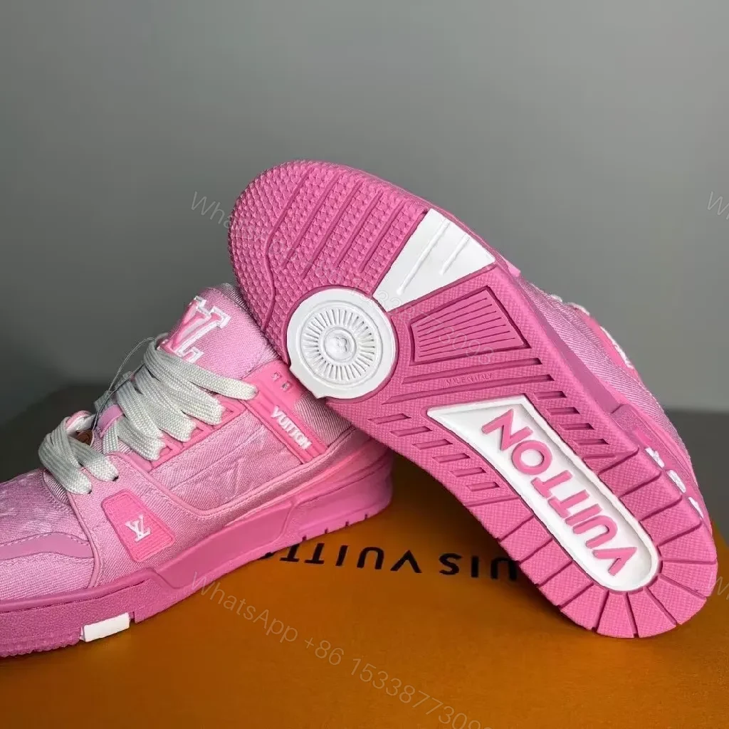 View 5 of Vivid Pink Textured Trainer: Luxury All-Day Comfort
