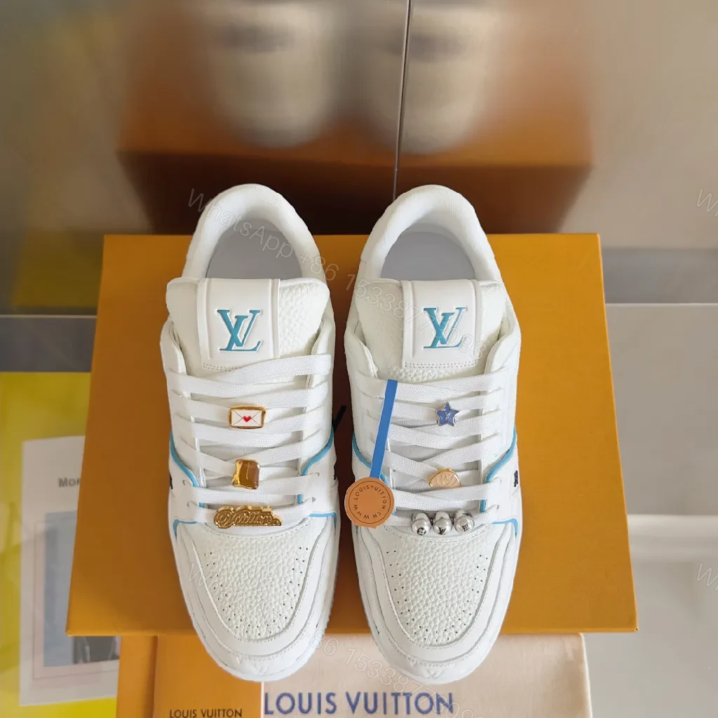 View 7 of Premium White Leather High-Tops with Textured Accents