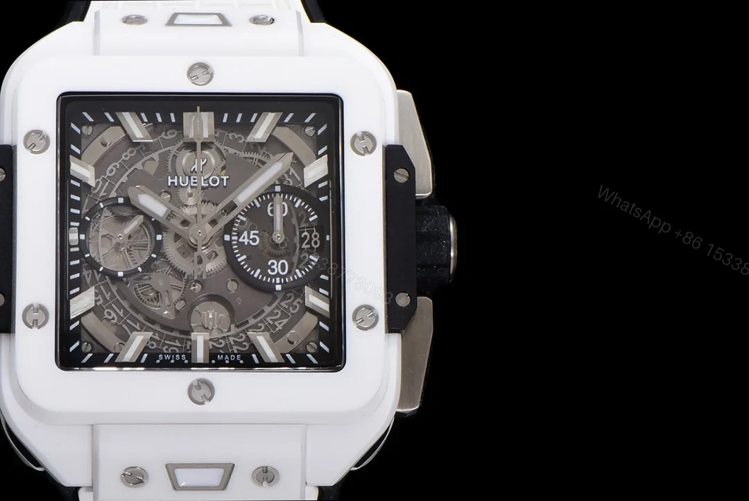 View 4 of Hublot Square Bang Unico Replica 42MM Premium White Ceramic Rubber Strap Edition RG-HUBLOT-SQUARE-WHITE-42