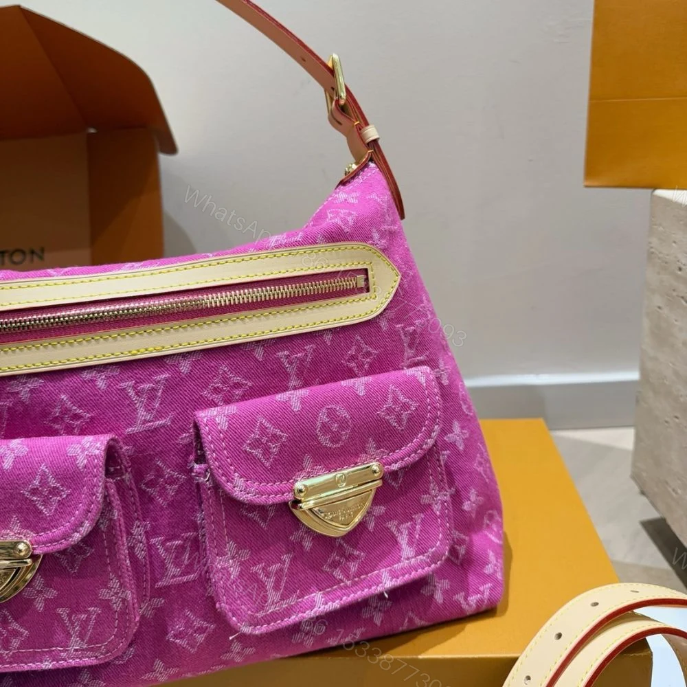 View 5 of Louis Vuitton Baggy Fuchsia Denim 30Cm M28266