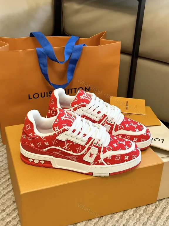 View 9 of Monogram High-Tops: Luxe Red-White City Sneaker