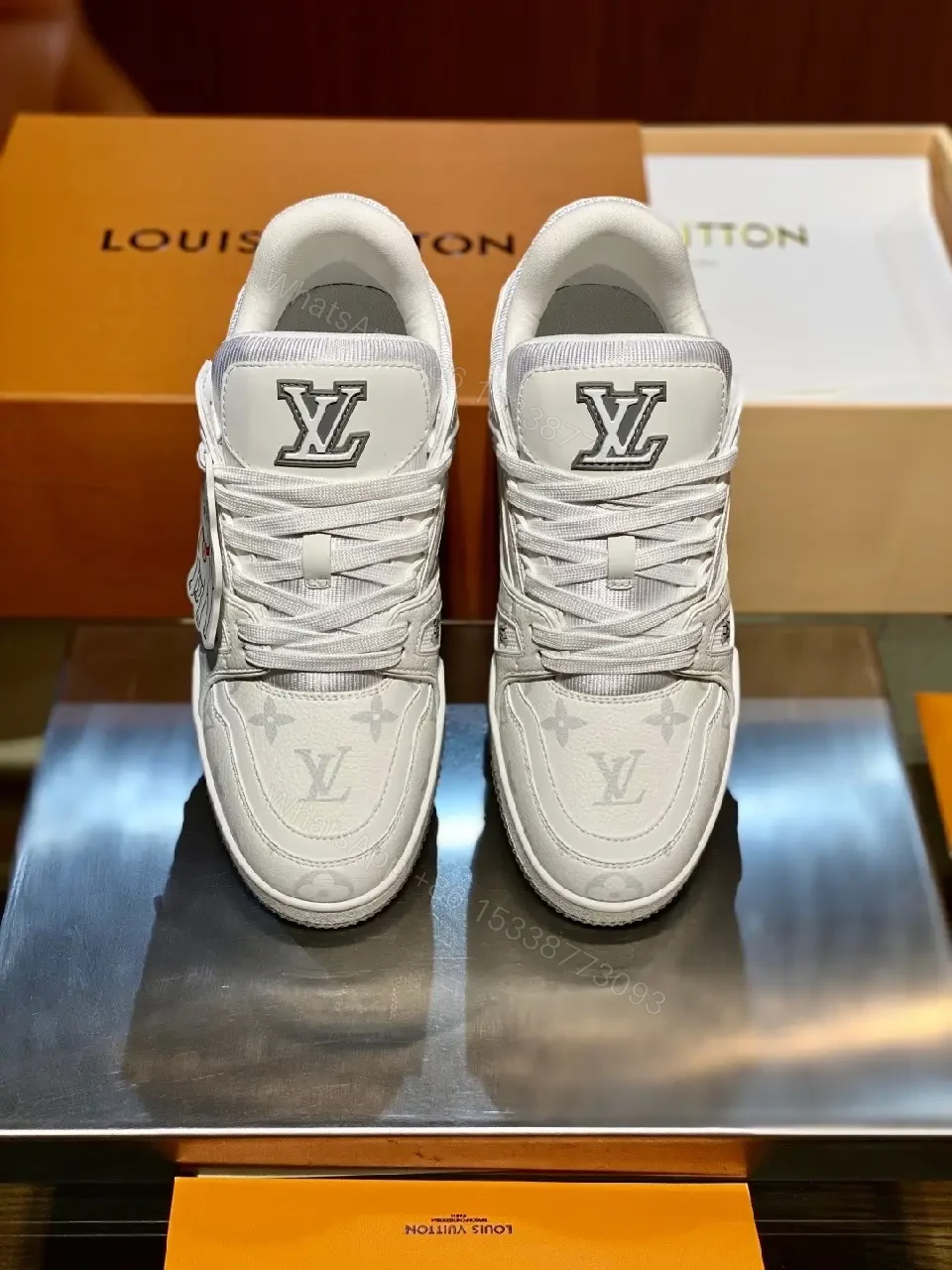 View 8 of Minimalist LV-Texture Sneaker: Luxury Comfort, Everyday Elevation