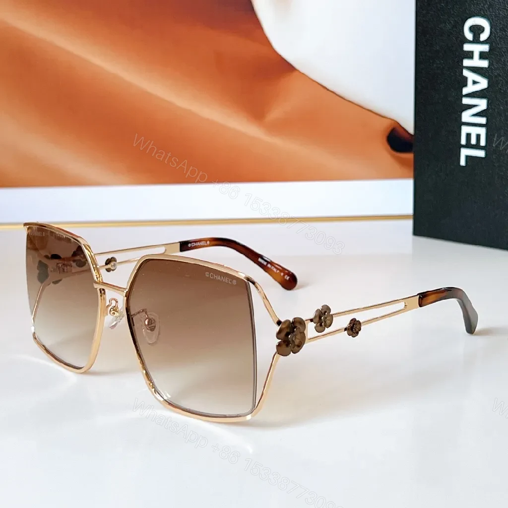 Gradient Gold Floral Square Sunglasses – Luxurious Statement-Comfort Glasses — view 1