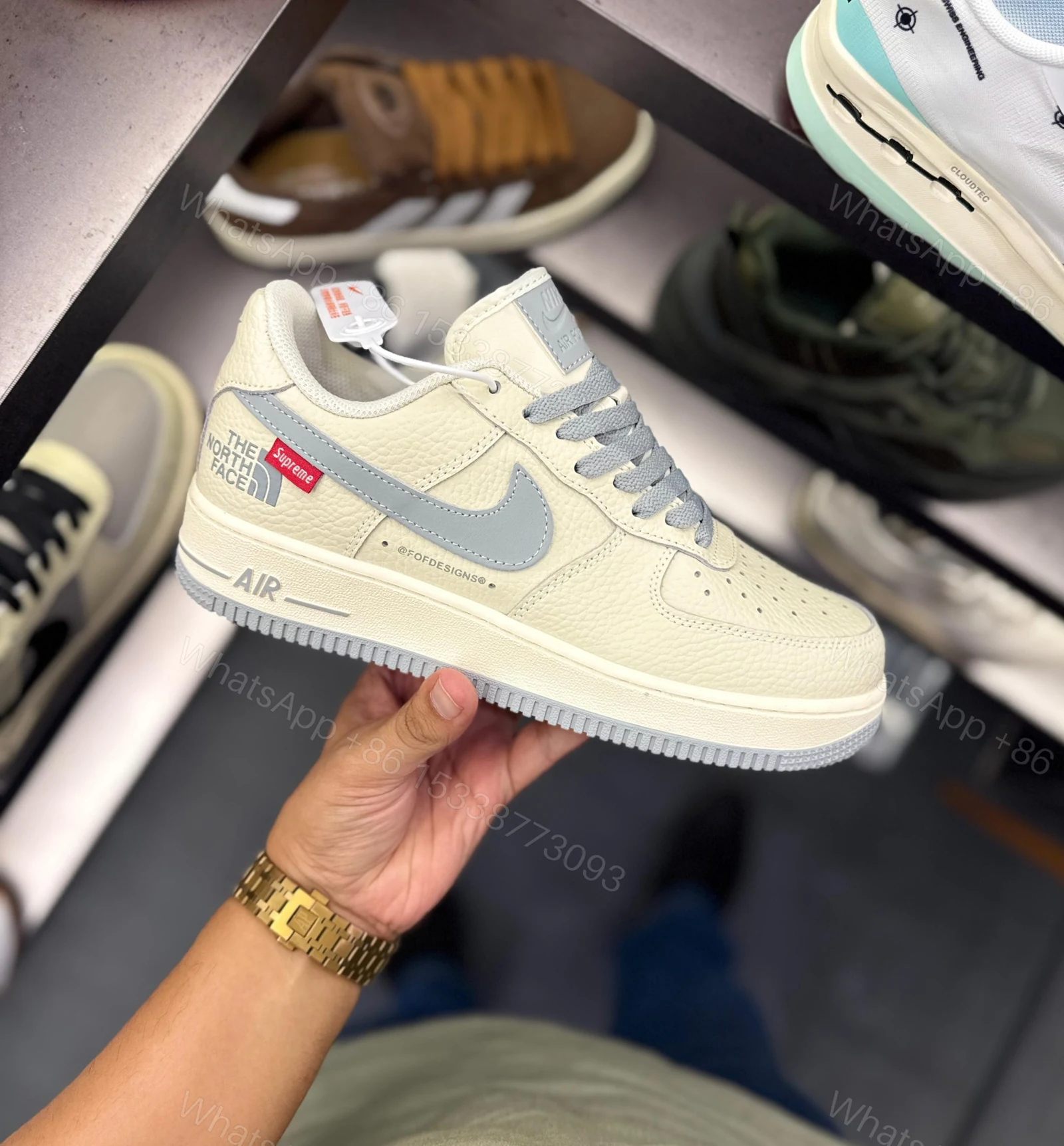 View 4 of FIRST COPY NIKE AIRFORCE NORTH FACE X SUPREME OFF WHITE