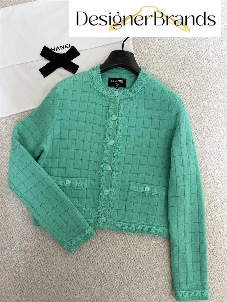 View 6 of Mint Grid-Texture Tweed Jacket: Modern Color Pop, Fringe Detail