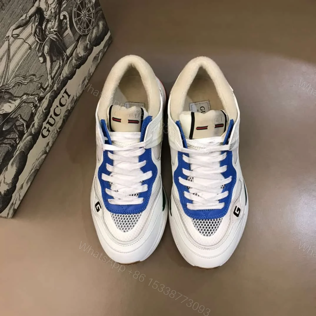 View 4 of GUCCI G LINE SNEAKERS IN LEATHER AND MESH WITH EMBROIDERED LOGO – GC117