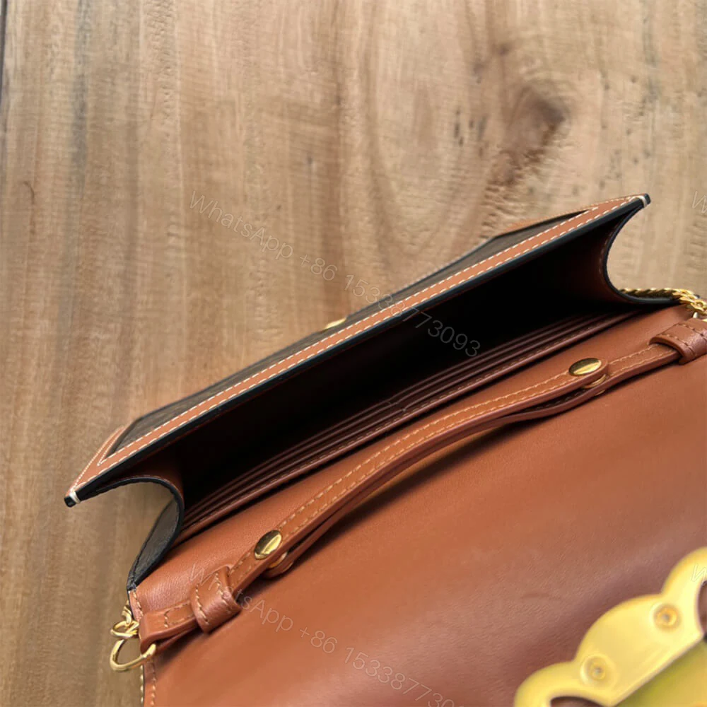 View 8 of CELINE WALLET ON CHAIN MARGO in TRIOMPHE CANVAS and calfskin
