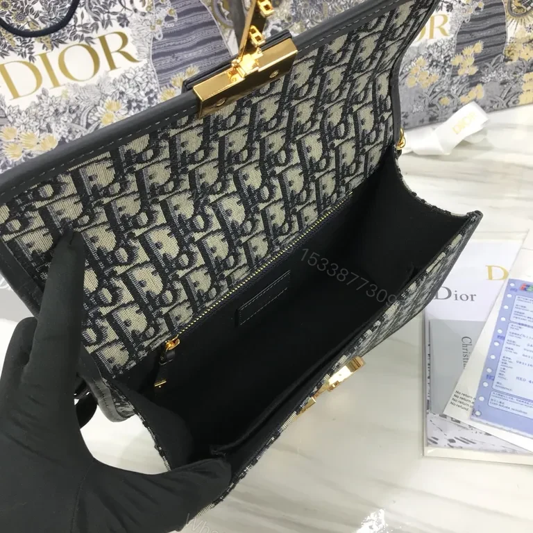 View 7 of Iconic Dior Monogram Saddle Bag in Oblique Canvas, Calfskin Trim, Gold Hardware, Versatile Day-to-Night Style