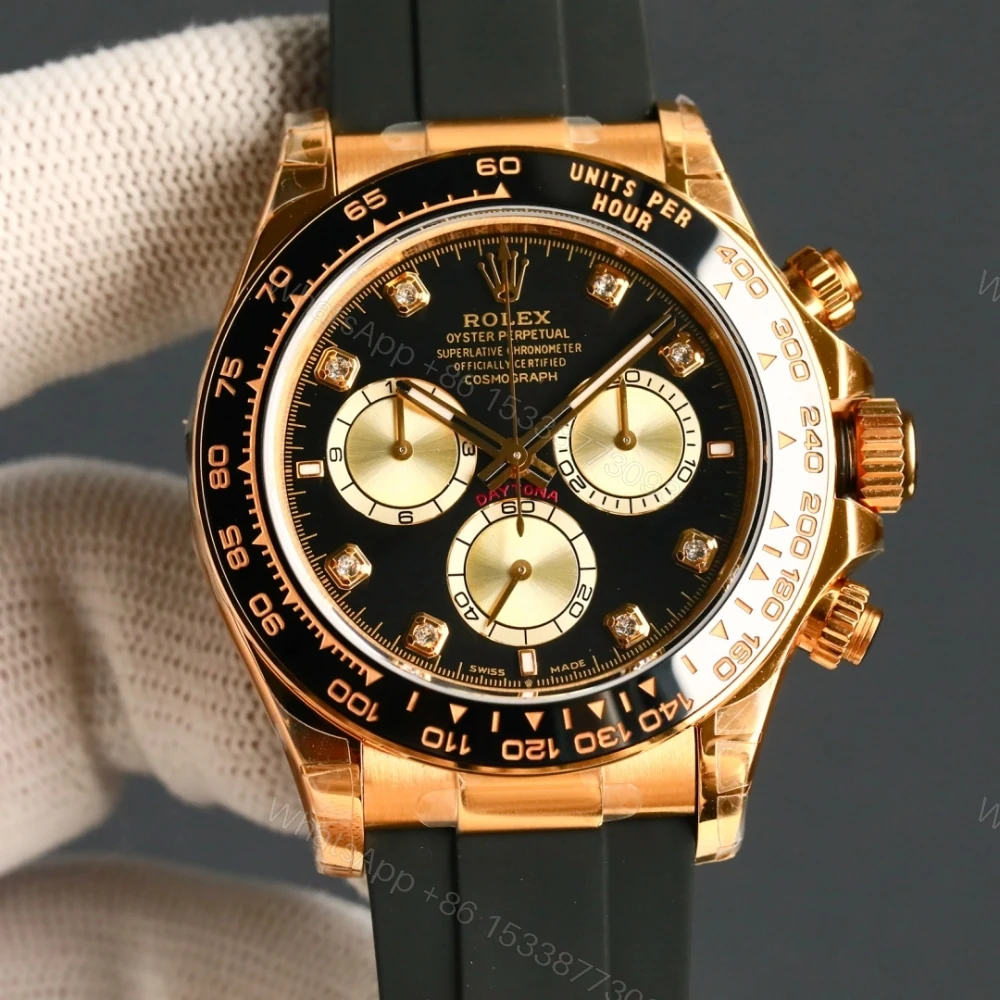 View 2 of Rolex Cosmograph Daytona Bright Black And Golden With Diamonds 40Mm 126518Ln